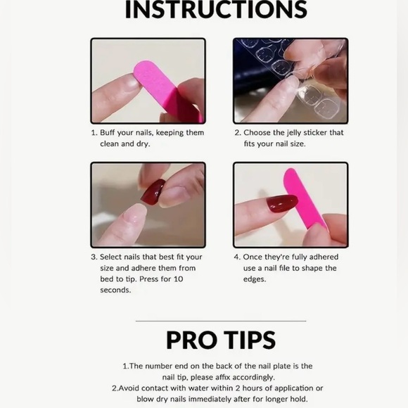 96pc Press On Gradient Short Square Nails For Girls Nails+File+Jelly Gel Tabs - Picture 8 of 8